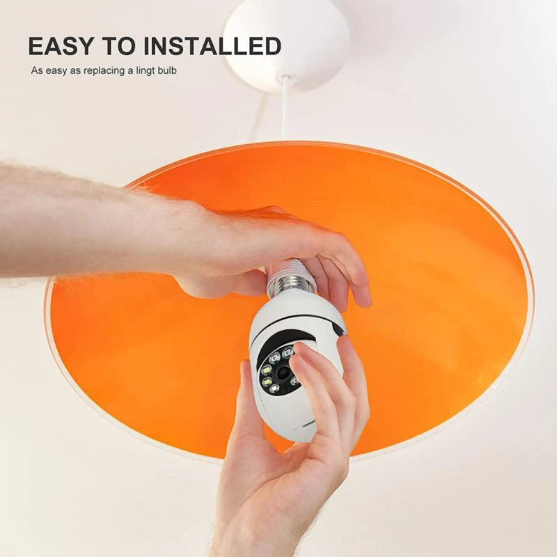 360° WiFi Smart Bulb Security Camera - 1080P HD, Night Vision & Auto Tracking