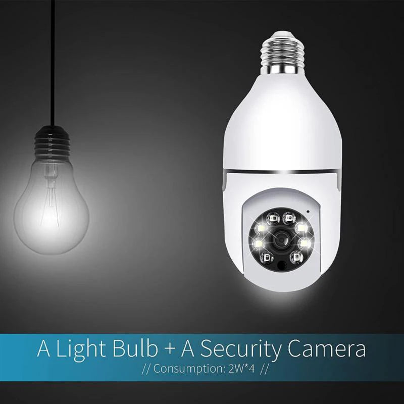 360° WiFi Smart Bulb Security Camera - 1080P HD, Night Vision & Auto Tracking