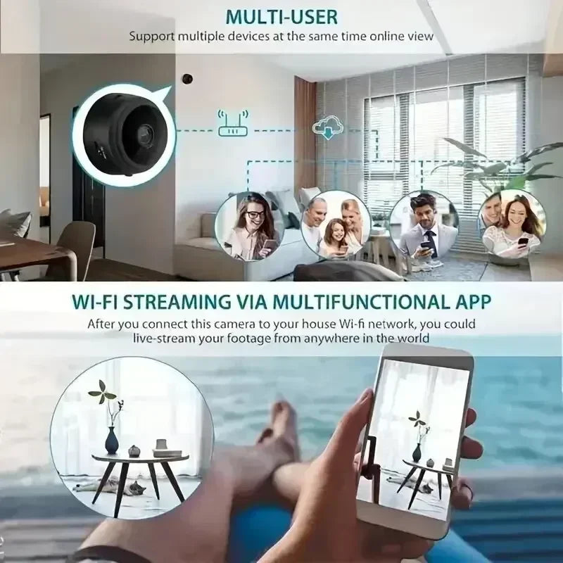 🕵️ Cámara Mini WiFi A9 1080P - Seguridad Discreta, Visión Nocturna & Alertas al Celular
