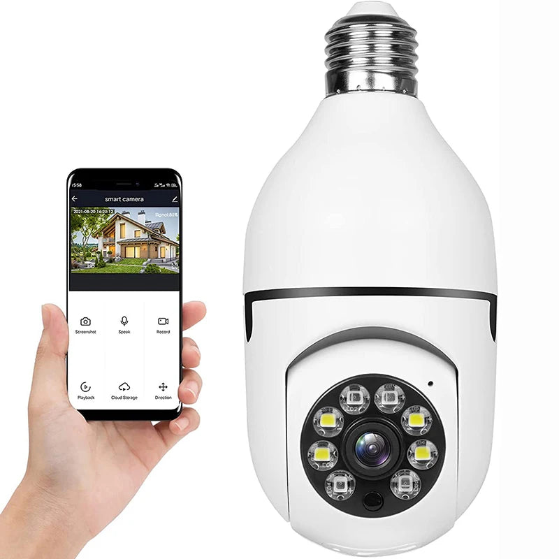 360° WiFi Smart Bulb Security Camera - 1080P HD, Night Vision & Auto Tracking