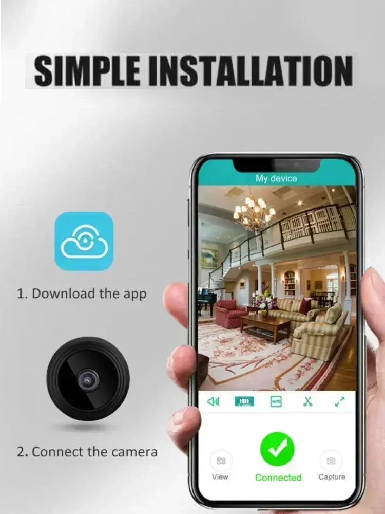 🕵️ Cámara Mini WiFi A9 1080P - Seguridad Discreta, Visión Nocturna & Alertas al Celular