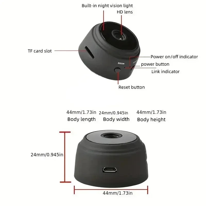 🕵️ Cámara Mini WiFi A9 1080P - Seguridad Discreta, Visión Nocturna & Alertas al Celular