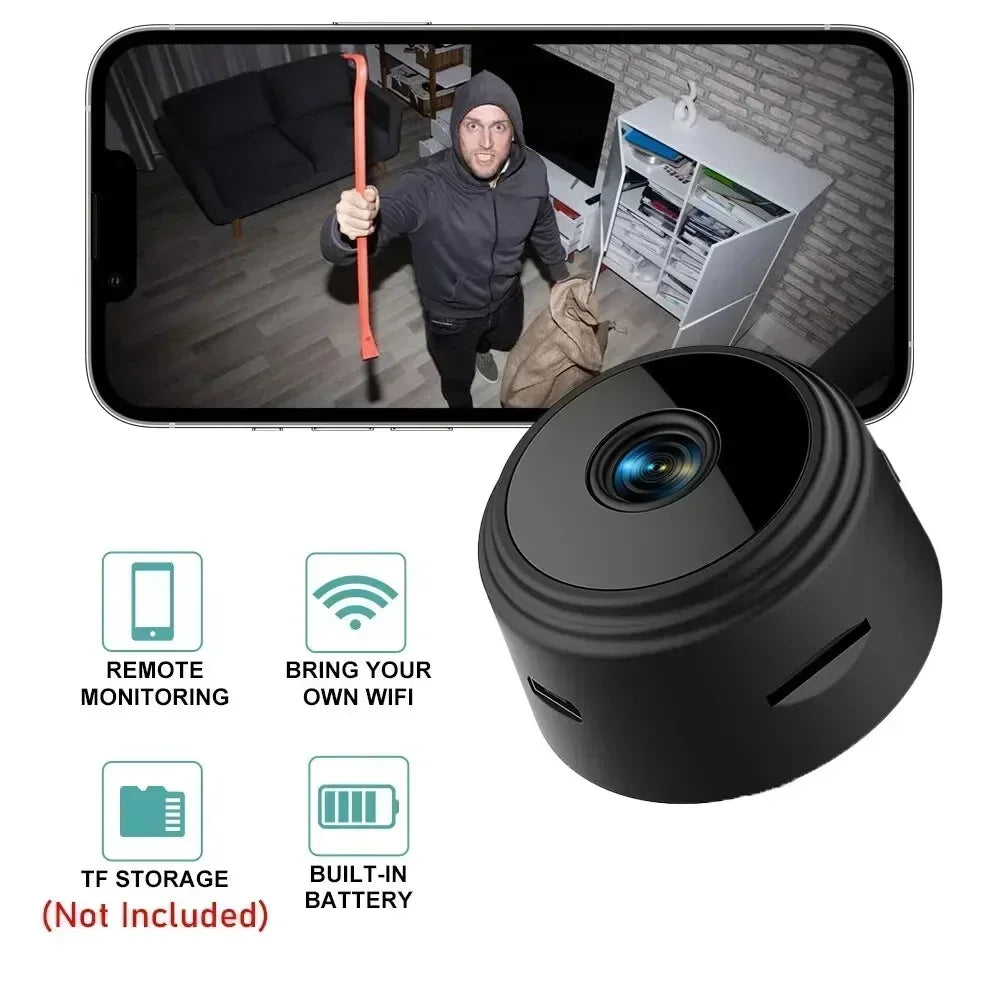 🕵️ Cámara Mini WiFi A9 1080P - Seguridad Discreta, Visión Nocturna & Alertas al Celular